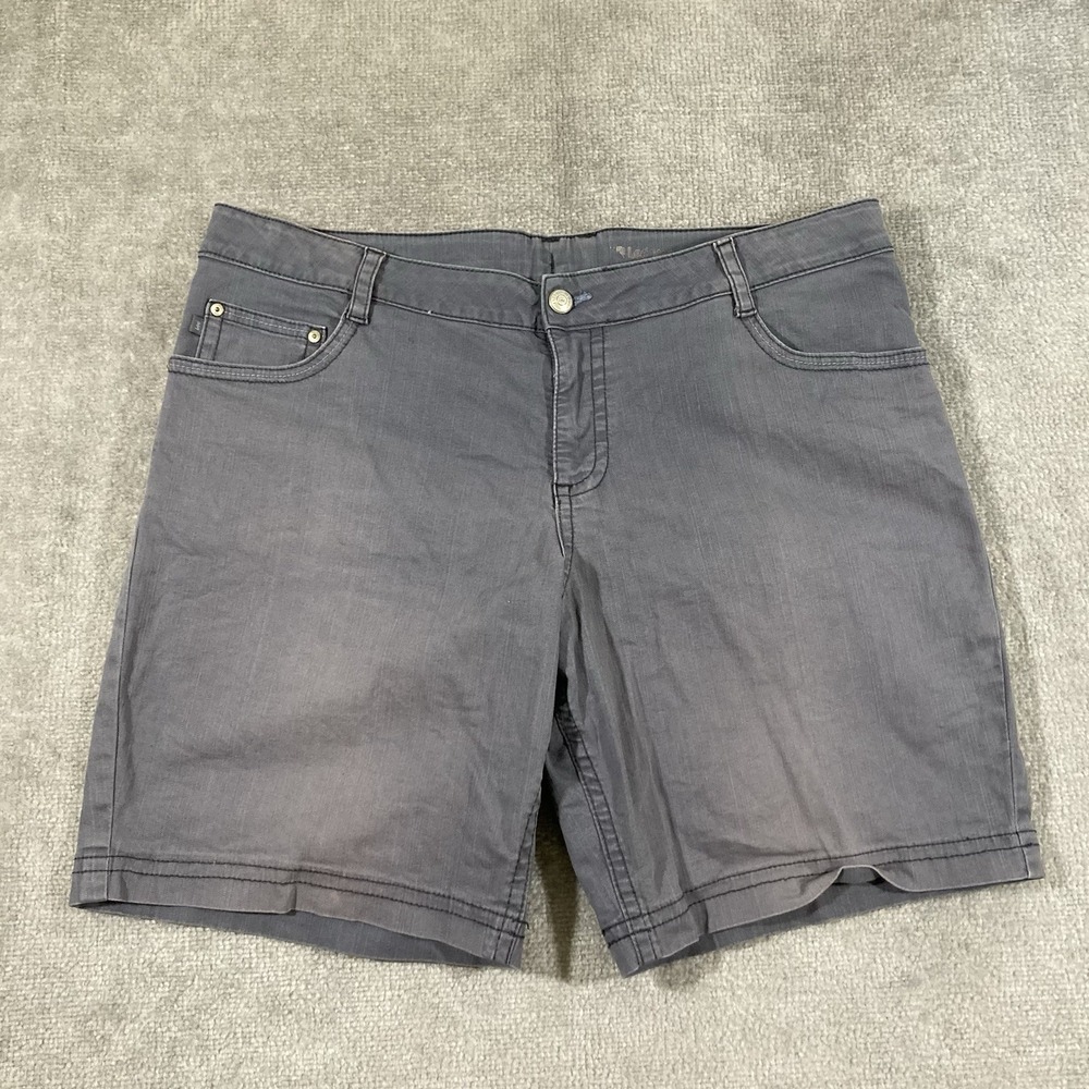 Lee Modern Series Gray Shorts Womens Embroidered Pocket Casual Shorts - Picture 2 of 7